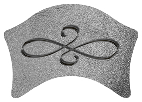 DABAN-601-BK-SH-SL Black Scroll Shimmer Silver